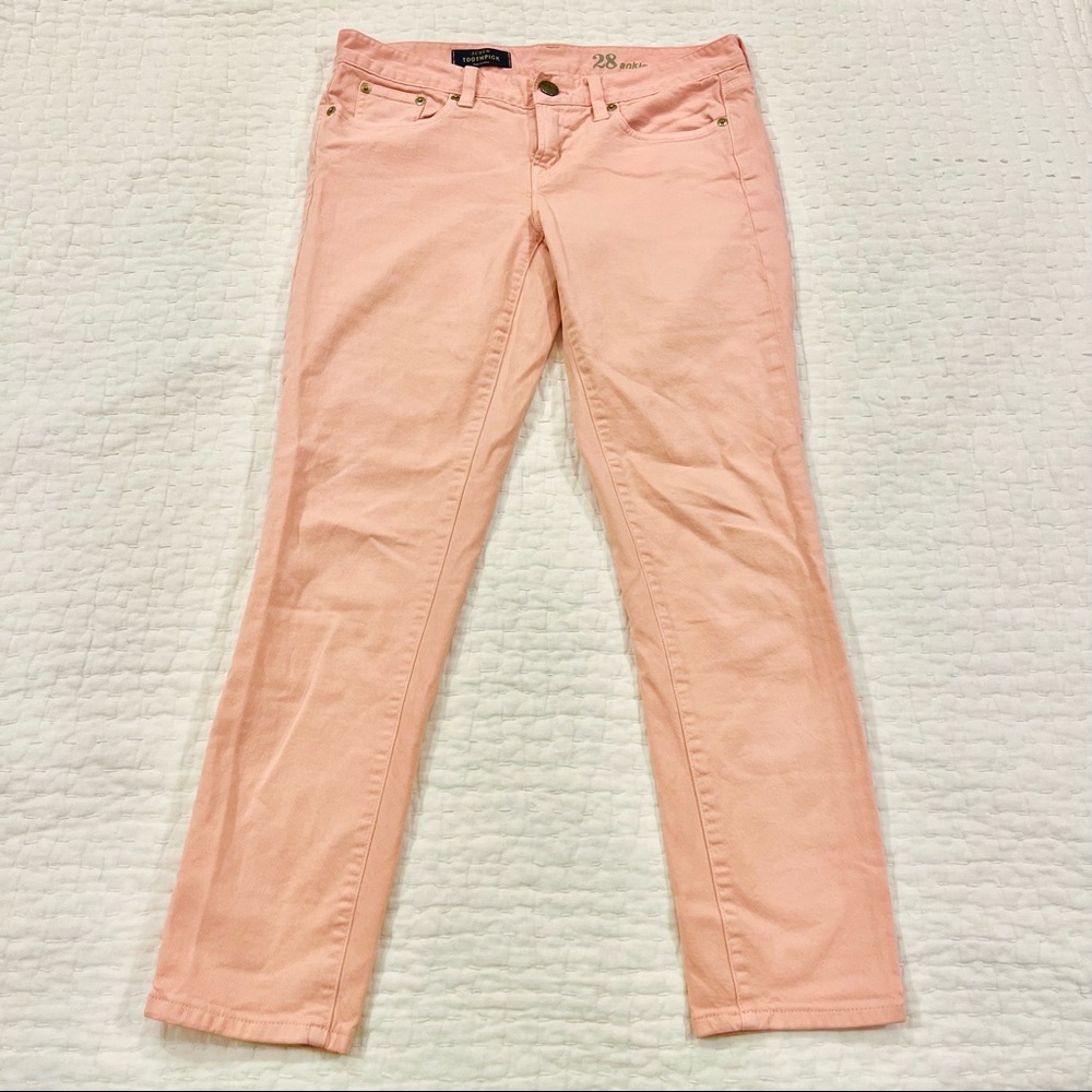 J.Crew Women’s Light Soft Peach Skinny Toothpick Ankle Jeans Size 28